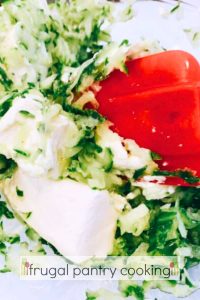 Shredded Cucumber and Cream Cheese for 5 Minute Creamy Cucumber Dip Recipe